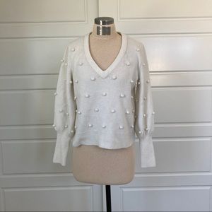 White Madewell Pom Pom sweater - S